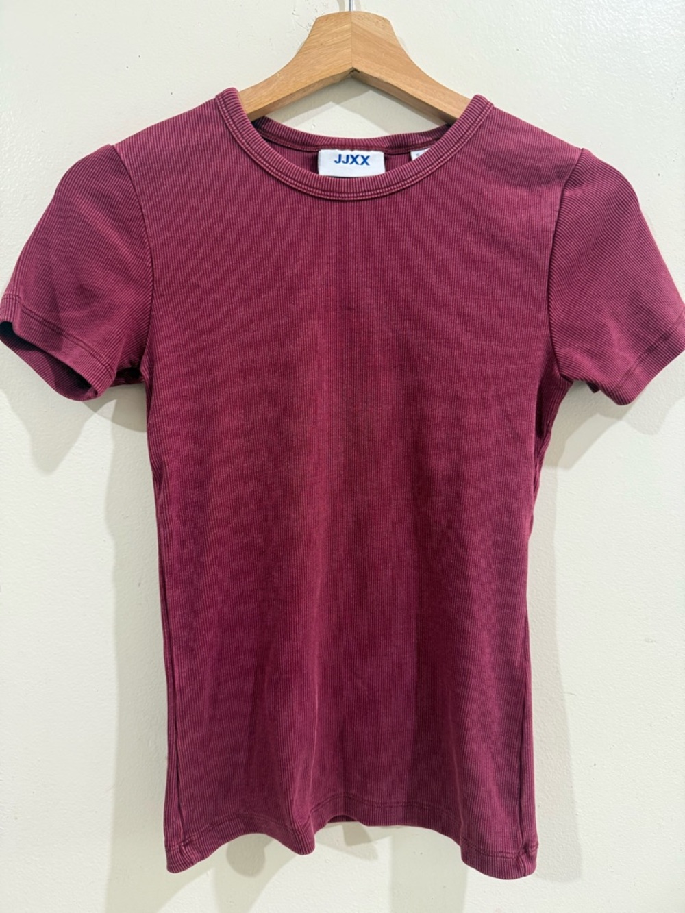 Jjxx Ribbed Short Sleeve Tee - Deep Berry